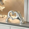 thumbnail image 4 of LAMIRO Heart Hand Figurine Heart-shaped Gesture Resin Statue Sculpture Home Office Wedding Party Desktop Decoration Ornament, 4 of 7