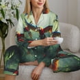 thumbnail image 6 of Pajamas for Women Set - Flying Parrots In Jungle Comfy Long Sleeve Button Up Pajama Sets for Women 2 Piece, Soft Sleepwear Nightwear Pjs Lounge Sets for Women with Pockets, 6 of 6