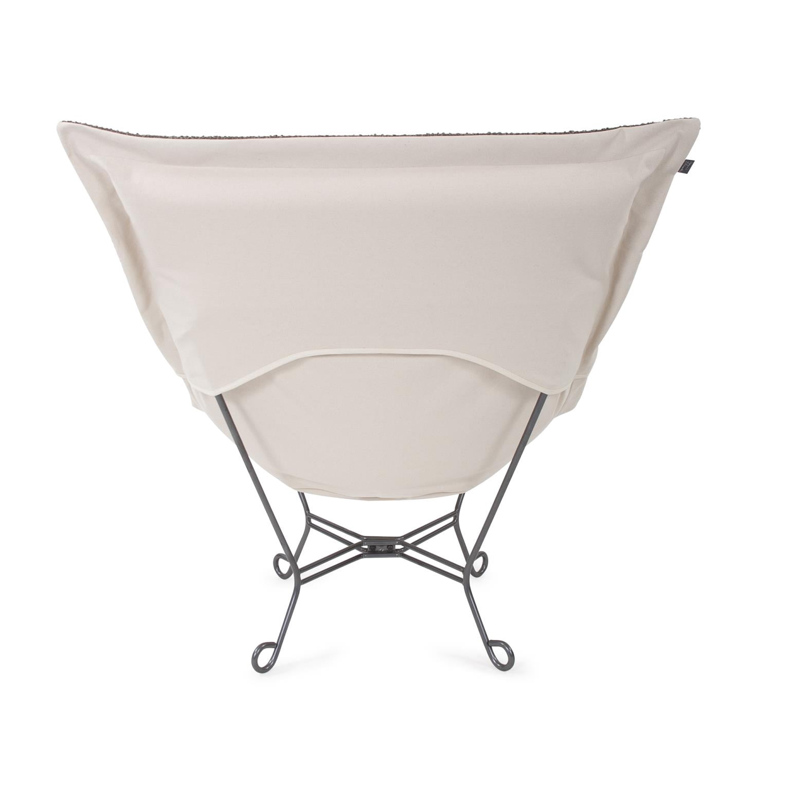 Scroll Puff Chair Titanium- Barbet Chocolate/Natural
