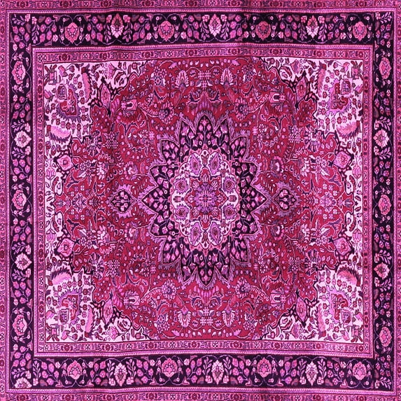 Ahgly Company Indoor Square Persian Pink Traditional Area Rugs, 8' Square
