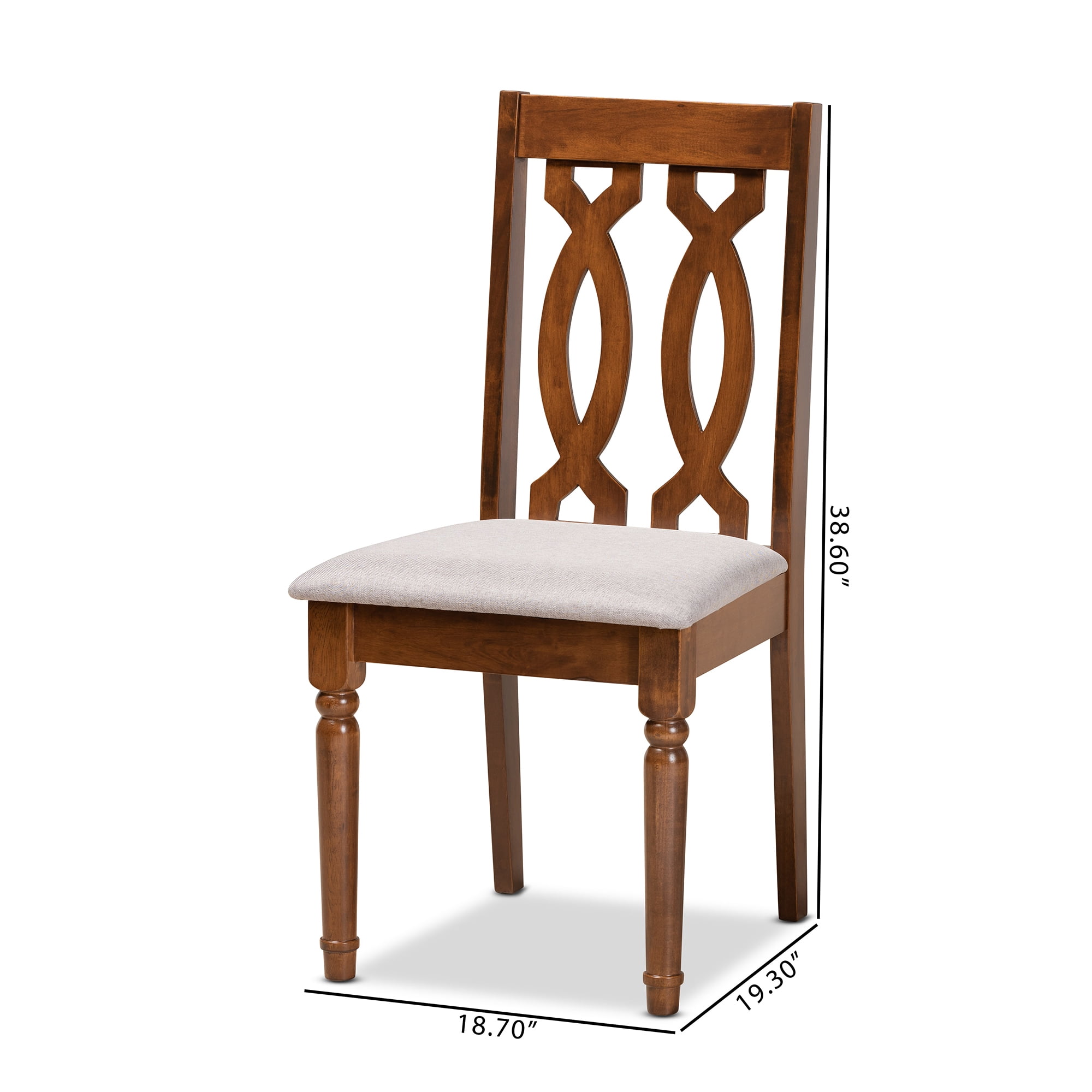 Baxton Studio Cherese Dining Chair, Set of 2, Grey