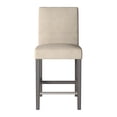 thumbnail image 3 of CorLiving Laura Fabric Upholstered Indoor Counter Height Barstool with Wood Legs and Metal Foot Rest, Beige (Sold Individually), 3 of 8