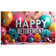 LUUFILx Retirement Celebration Banner Colorful Party Decorations Backdrop Background Happy Event Supplies Photography Props Retirement Party Decor