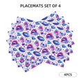 thumbnail image 2 of Placemats Set Of 4 / 6, Crystal Skull Record Lips Placemats For Dining Table Indoor/Outdoors Heat Resistant Washable Placemats 18" X 12", 2 of 8