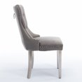 thumbnail image 4 of 2-Piece Modern Velvet Upholstered Dining Chairs with High Tufted Back, Comfy Kitchen Chairs with Metal Legs and Nailhead Trim, Accent Side Chairs for Dining Room, Kitchen, Living Room, Gray, 4 of 9