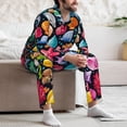 thumbnail image 5 of Wukai Underwater Diving Animals Men's Long-Sleeve Pajama Set - Comfortable Sleepwear with Button-Down Shirt and Pants-Small, 5 of 6