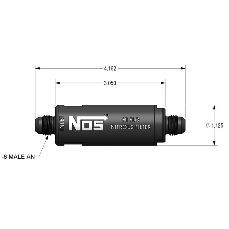 NOS Nitrous Oxide 6AN Hi-Flo Nitrous Filter - Black 15556NOS NOS Nitrous Oxide 6AN Hi-Flo Nitrous Filter - Black 15556NOS