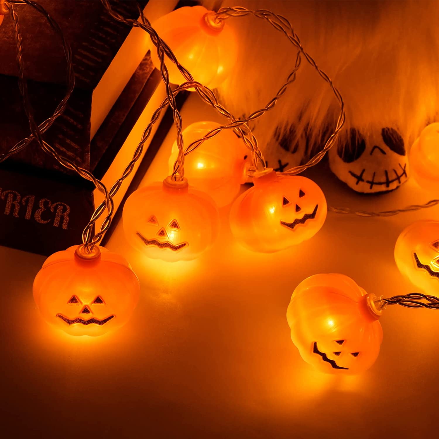 20-Lights LED Halloween String Light, Pumpkin Light for Festival Decoration The Holiday Aisle