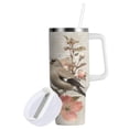 thumbnail image 2 of 40 oz Insulated Stainless Steel Tumbler Double Wall Stainless Steel Tumbler with 2-Way Drinking Beautiful Birds Sitting on Branches, 2 of 9