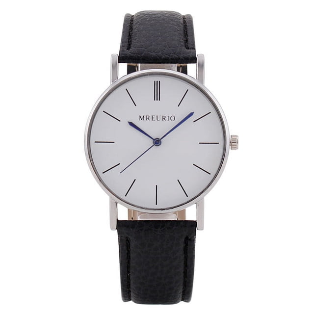 Sleek Minimalist Fashion with Strap Dial Men's Quartz Leather Watch Gift Watch