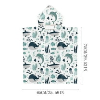 Coollooc Personalized Hooded Bath Towels for Kids Ages 4-8 8-10,Cartoon Hooded Beach Towel for Kids, Microfiber Soft Unique Kids Towels with Hood for Pool Swimming & Beach