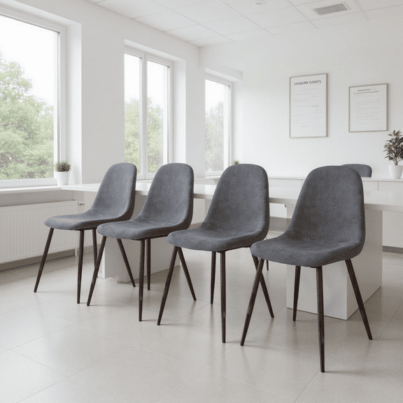 Homy Casa Set of 4 Modern Office Chairs Upholstered Side Chairs with Ergonomic Curved Back and Sturdy Metal Legs for Medical Office Waiting Room and Consultation Area