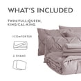 thumbnail image 6 of Bourina 3-Piece Full Size Comforter Set, Pleated Wrinkle-Resistant Microfiber Bedding, Pink,All-Season, 6 of 7