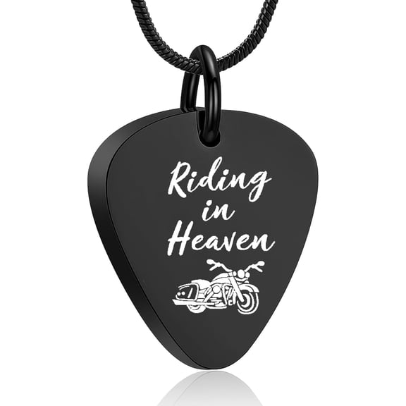 Urn Necklace for Ashes Motorcycle Cremation Urn Pendant Riding in Heaven Memorial Ash Keepsake Cremation Jewelry for Men Women