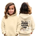 thumbnail image 2 of Grblisyd Christian Hoodies Christian Bible Verse JESUS LOVES YOU Hoodie for Teen Girls Cute Letter Graphic Hoodies Long Sleeve Pullover Sweatshirt, 2 of 6