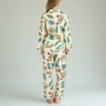 thumbnail image 5 of Lounge Women's Long Sleeve Button-Up Jungle Print Pajama Set with Chest Pocket and Matching Pants - Large, Green, 5 of 7