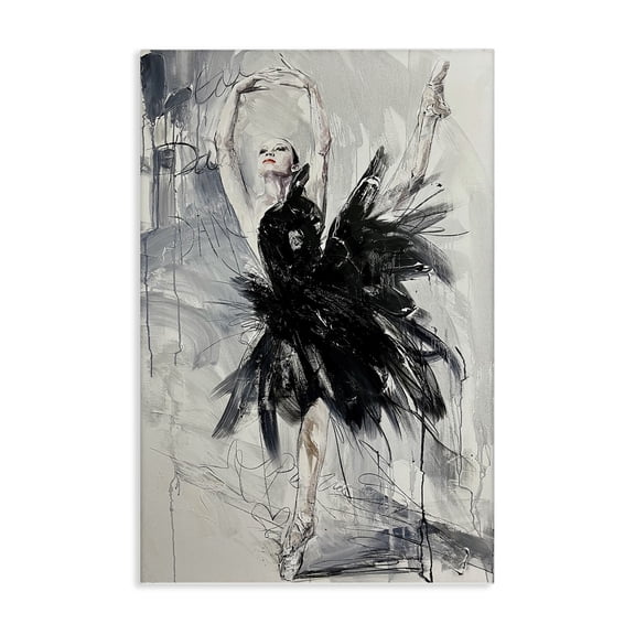 Stupell Industries Graceful Dancer Abstract People Painting Wrapped Canvas Canvas Art Print Wall Art, 16 x 24