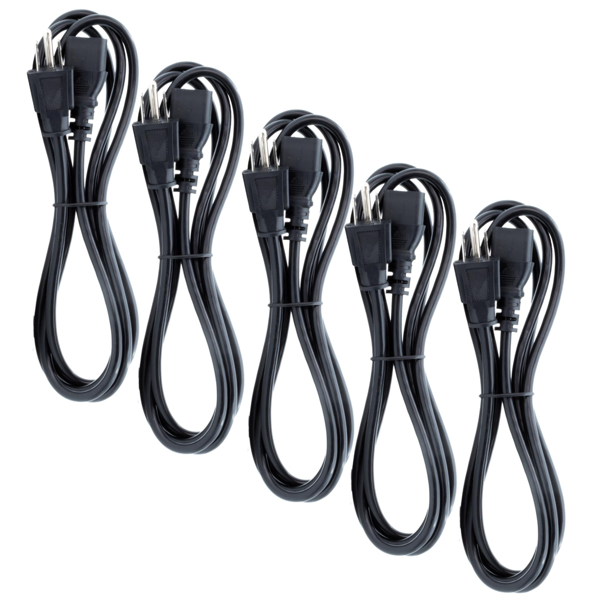 UL Approved 6 Feet Universal Computer Monitor Power Cord, C13 Power