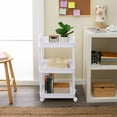 thumbnail image 2 of Organize it All 3 Tier Rolling Storage Cart in White, 2 of 5