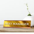 thumbnail image 3 of Signs ByLITA Best Manager Silver Frame, Novelty Desk Sign (2x8?), 3 of 3