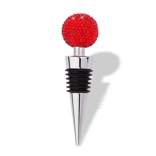 Matsuzay Tapón de botella de vino tinto espumoso de aleación, diamantes de imitación brillantes, corcho, tapa de bola divertida, sellador, barra de Type3 NO3 Matsuzay HA008976-03
