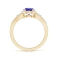 thumbnail image 2 of ANGARA Natural Split Shank Round Tanzanite Halo Ring with Cluster Diamonds in 14K Yellow Gold for Women (Size-6mm) | December Birthstone, Anniversary, Jewelry Gift for Women | Natural Tanzanite Ring, 2 of 8