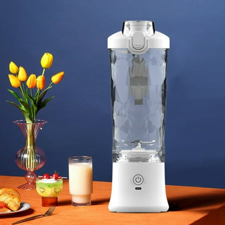 

Zruodwans 1 Set 600ML Portable Blender One Click Clean Type-C Rhombus Body Electric Juicer 6 Blades Strong Motor for Baby Food Gym Travel