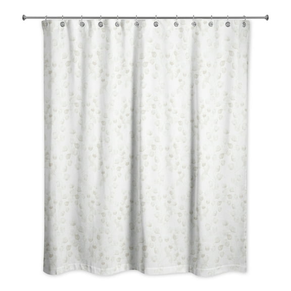 Creative Products Beige Eucalyptus Pattern 71x74 Shower Curtain