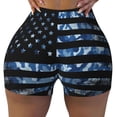thumbnail image 2 of Balery Navy Camouflage American Flag Pantalones cortos de entrenamiento estampados para mujer, sin costuras, ajustados, para gimnasio, yoga, correr, deportes, ejercicio activo, fitness.-Medium, 2 of 8