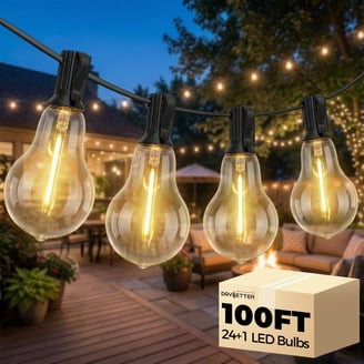 Nordic Hygge LED Outdoor String Lights 100FT Patio Lights with 52