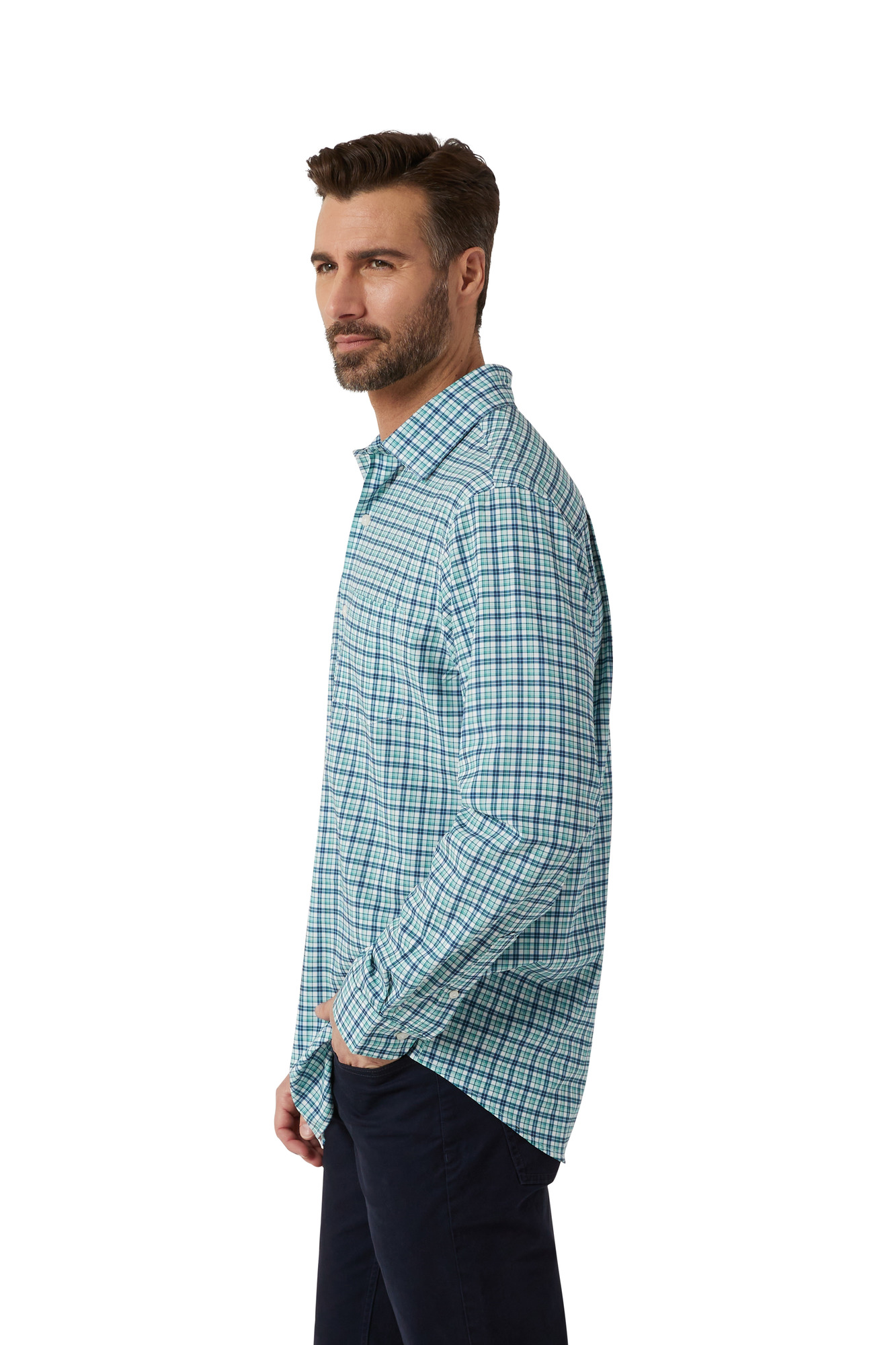 Chaps Men's & Big Men's Wrinkle Resistant Stretch Long Sleeve Button Down Shirt