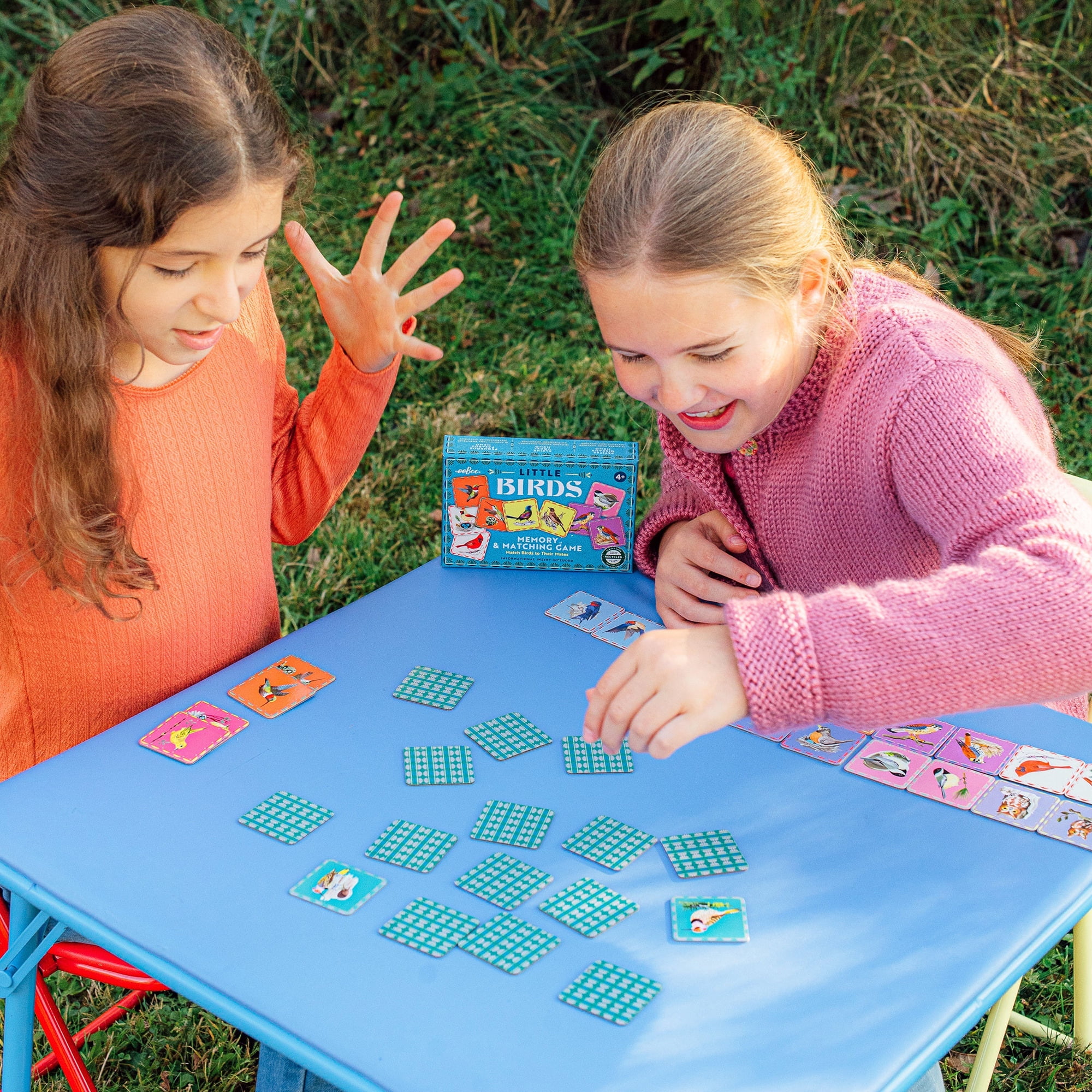 eeBoo: Memory & Matching Game - Little Birds - 18 Illustrated Matching Pairs, Concentration Tile Game, Informational Insert, Kids Ages 4+, 1-4 Players