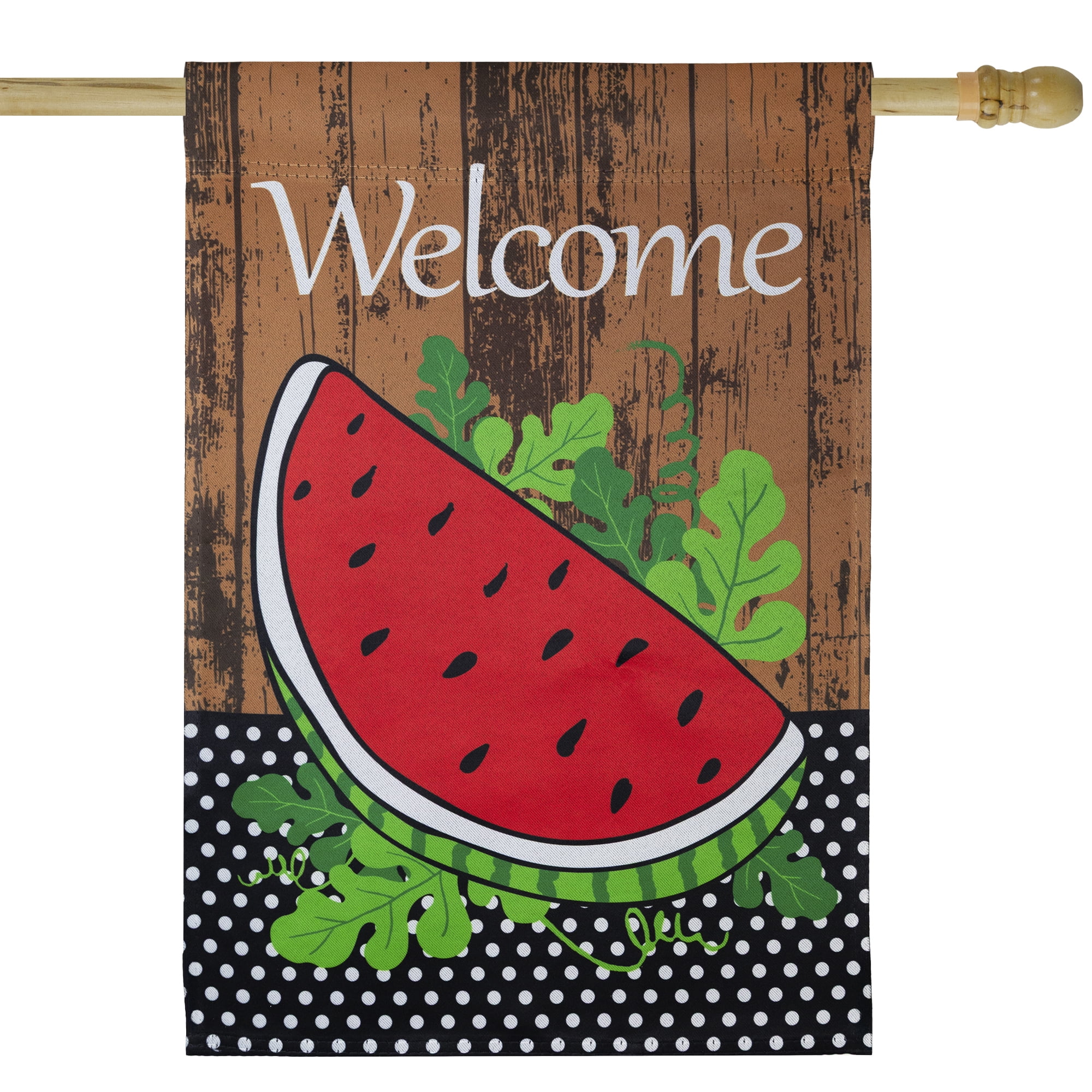 Northlight Welcome Watermelon Slice Summer Outdoor House Flag 28" x 40"