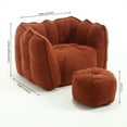 thumbnail image 2 of Historyli Go5H Bean Bag Couch With Footstool, Soft Bean Bag Chair With High Resilient Foam, Chenille Square Lazy Sofa With Armrests,For Living Room, 2 of 9