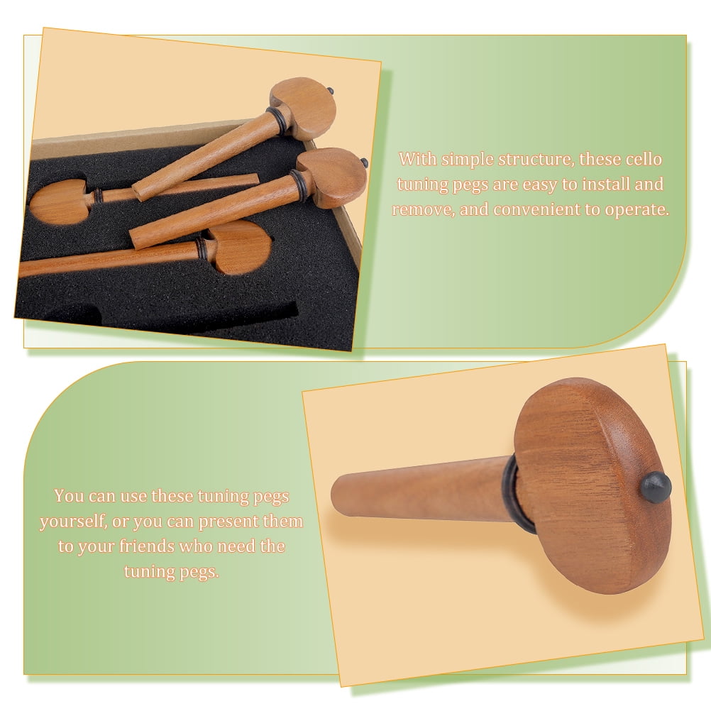 Soimiss Cello Tuning Pegs Wooden Coffee for Cello Durable and Practical
