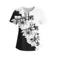 thumbnail image 4 of Uootdi Womens Tops Quarter Zip V Neck Slim Fit Short Sleeve Stretchy Lightweight Blouses Basic Tees Evening Chic Outfit Gift, 4 of 6