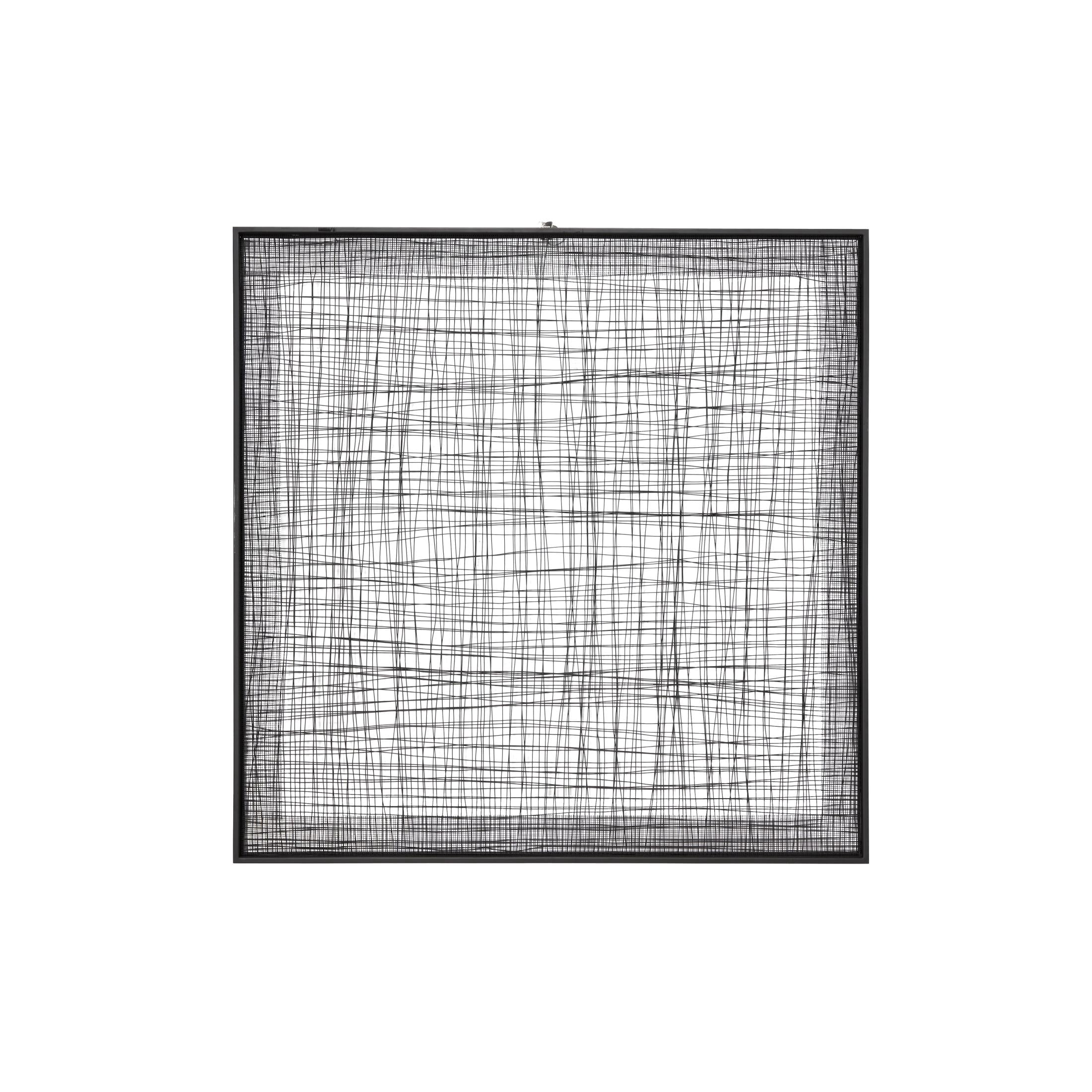 DecMode Black Metal Mesh Geometric Wall Decor