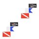 thumbnail image 4 of Yuarrent Keep Diving Pack de 3 parches para planchar, buceo, pesca submarina, transferencia de calor, buzo, reparación de tela, Kit de Negro Azul Rojo 2Conjunto, 4 of 6