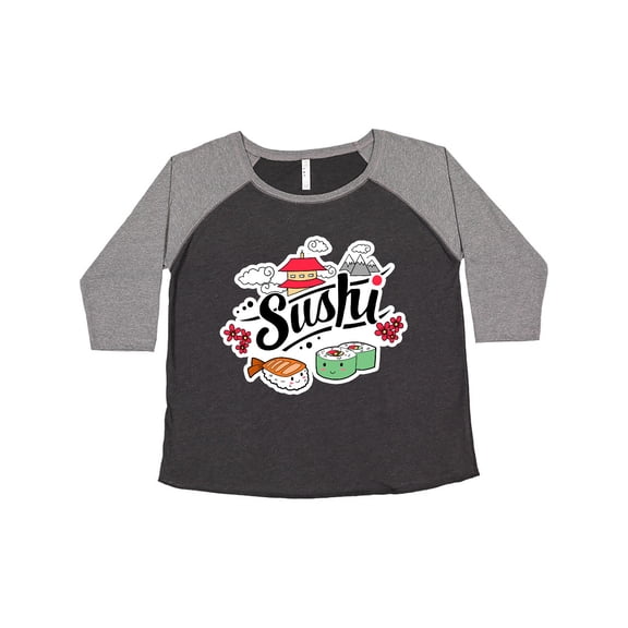 Inktastic Cute Sushi Illustration Women's Plus Size T-Shirt