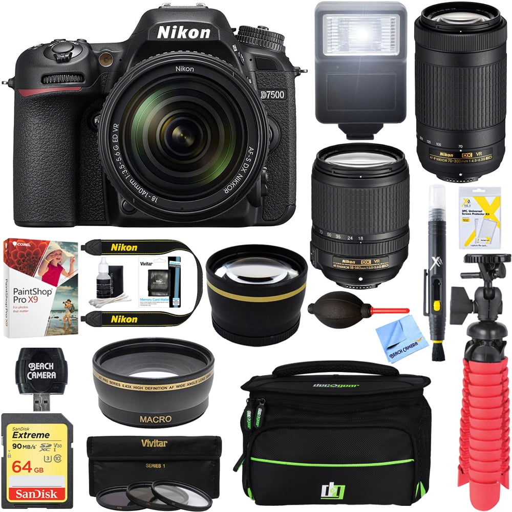 Nikon D7500 20.9MP DXFormat Digital SLR Camera with AFS 18140mm f/3.