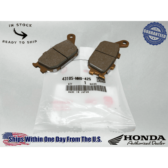 Honda Genuine OEM Authentic REAR BACK BRAKE PADS 43105-MW0-425