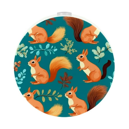 

Squirrel Led Round Night Light-2pcs Set Battery Powered Mini Portable Soft Glow Lamp for Bedroom Bathroom Hallway Emergency White Color Pack of 2