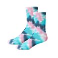 thumbnail image 2 of COUVER Women's Comfort Tie Dye Crew Socks, Navy Turquoise, Size 9-11, 2 Pairs, 2 of 8