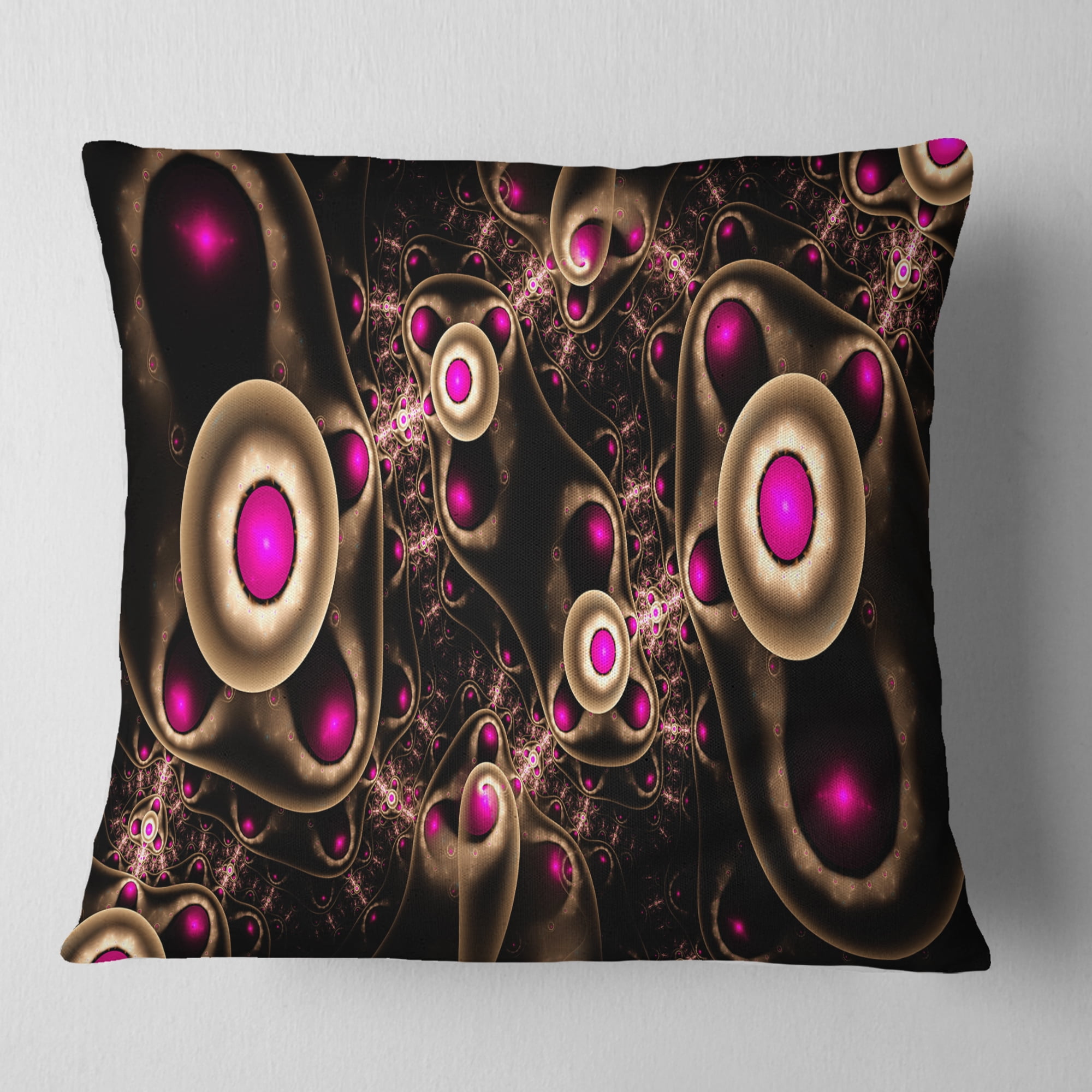 Designart Purple 3D Surreal Abstract Design - Abstract Throw Pillow - 16x16