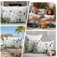 thumbnail image 4 of Outdoor Pillow Covers 18x18 Set of 2, Spring Summer Floral Waterproof Patio Throw Pillow Covers for Couch Sofa Chair, Farmhouse Botanical Flowers Decorative Pillowcases for Throw Pillows, 4 of 9