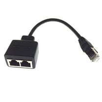 WENXUAN Ethernet Splitter RJ45 1 Male to 2 Female LAN Ethernet Cable Splitter N e (black)