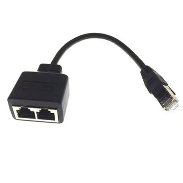 WENXUAN Ethernet Splitter RJ45 1 Male to 2 Female LAN Ethernet Cable Splitter N e (black)