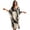Beige and Black - Stripe, variant on Cow Aztec Tribal Printed Women's Kaftan Maxi Dress Batwing Sleeve V Neck Beach Swimsuit Cover Ups Loose Fit Bathing Suit Coverup Lightweight Caftan Dresses Soft Loungewear