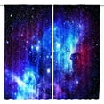 thumbnail image 3 of Galaxy Outer Space Nebula Curtains (2 Panels 42 x 63 Inch) Blue Rod Pocket Universe Planets Boys Fantasy Starry Black Art Printed Living Room Bedroom Window Drapes Treatment Fabric WW-CLLE, 3 of 6