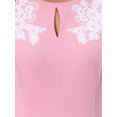 thumbnail image 5 of INSPIRE CHIC Women's Cocktail Dress Floral Embroidered Crewneck Fishtail Midi Formal Evening Dresses 2XL Dark Pink, 5 of 6